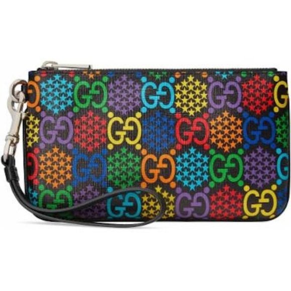 NWT Gucci GG Psychedelic Wristlet Zip Pouch - Picture 1 of 6
